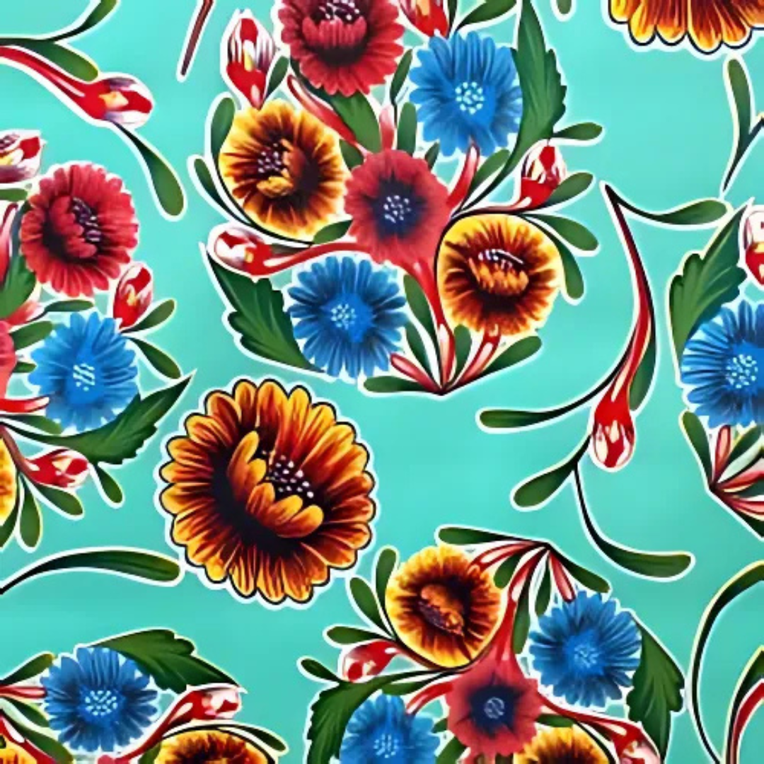 Mantel de hule Mexicano de 120 x 240cm.