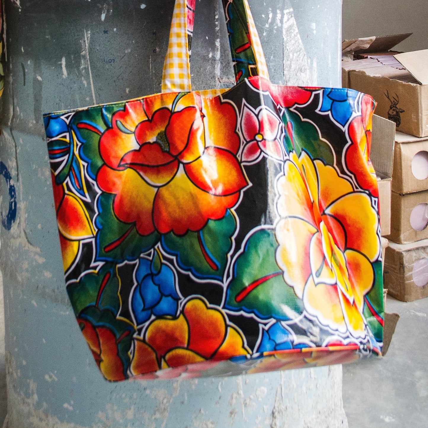 Bolsa Tote Redonda Reversible deTule