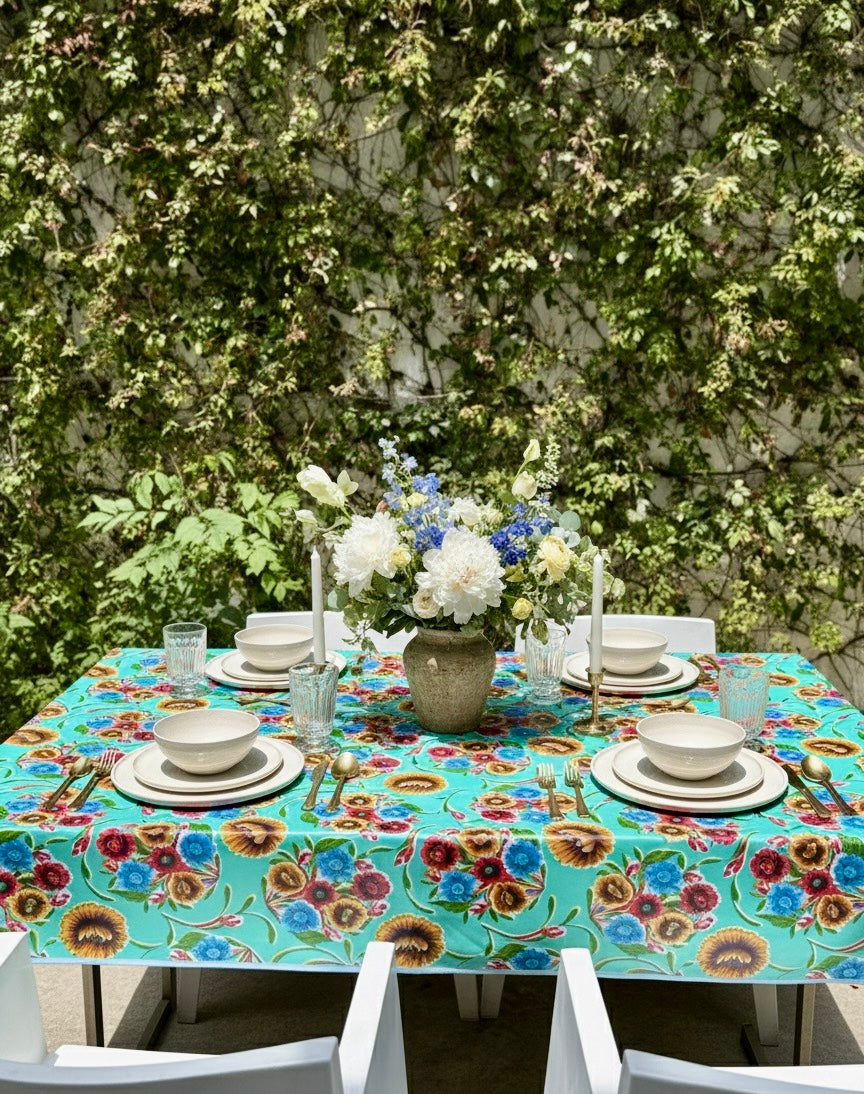 Mantel Estampado Impermeable  Oilcloth para Terraza o Jardín  120x240 cm