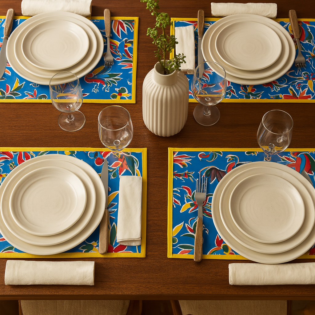 Juego de 4  Manteles Individuales Reversibles 🍽️